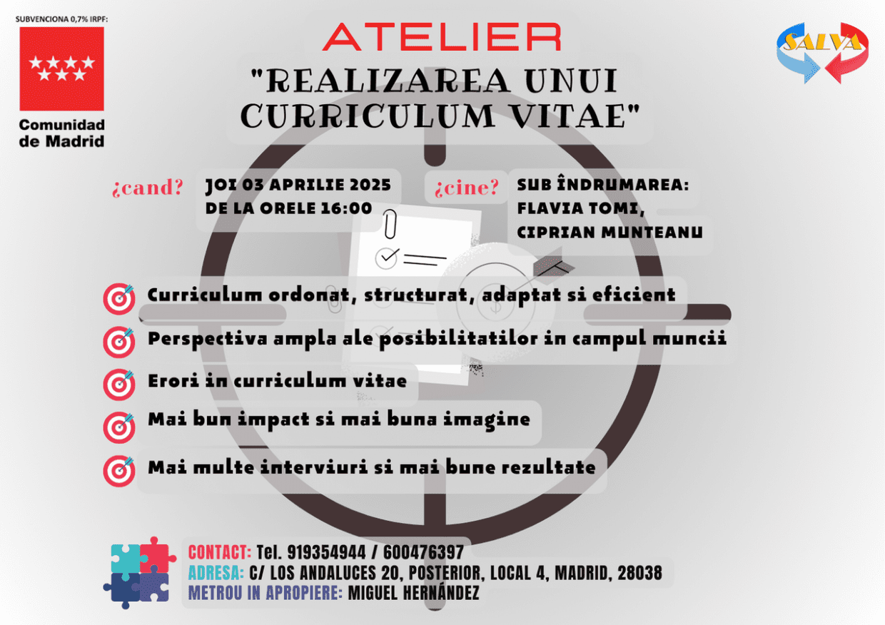A4 Atelier realizare de CV RO