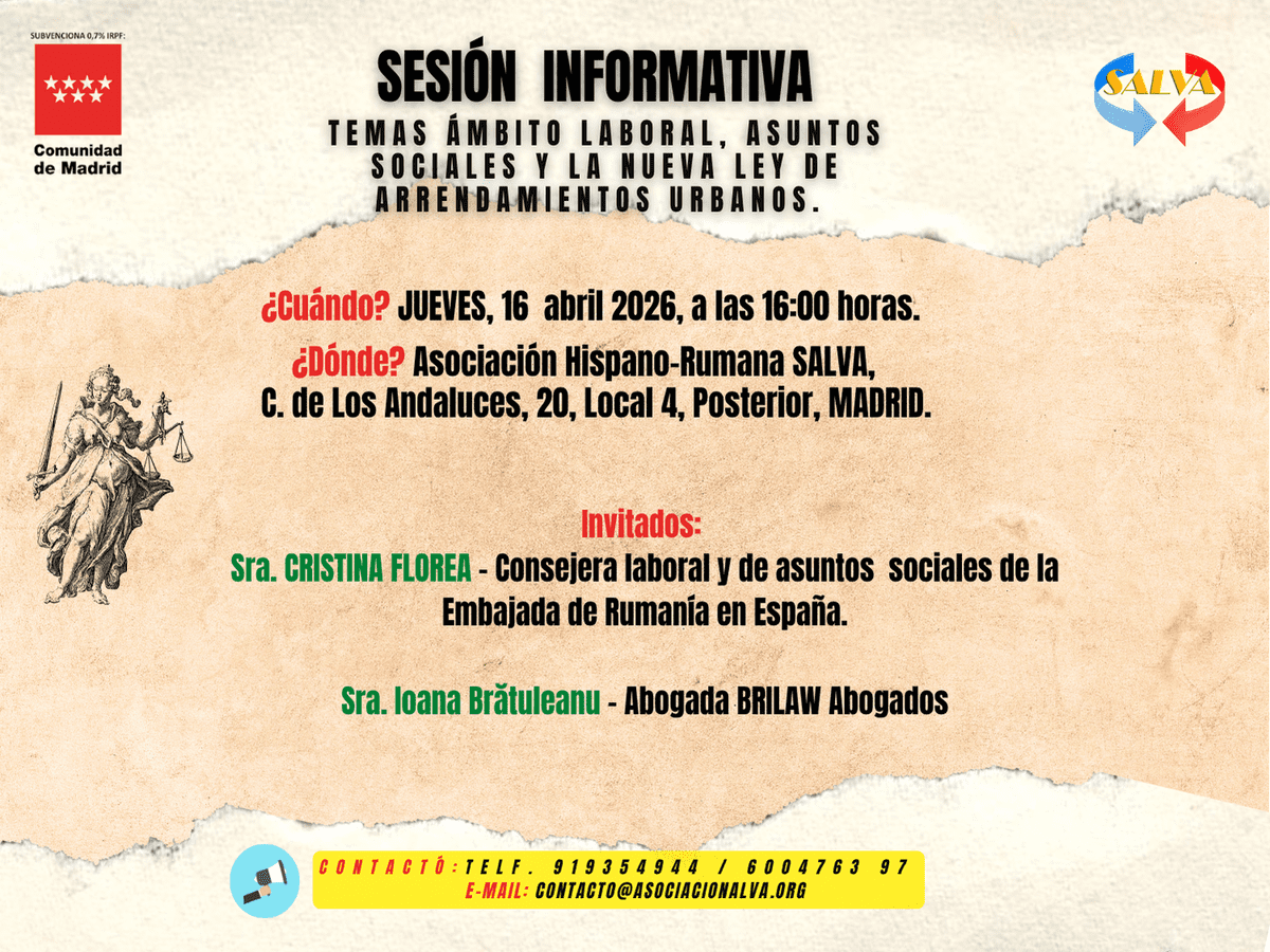 sesión informativa Ámbito laboral, asuntos sociales y la nueva Ley de Arrendamientos Urbanos., ES, A4, 16.04.2026