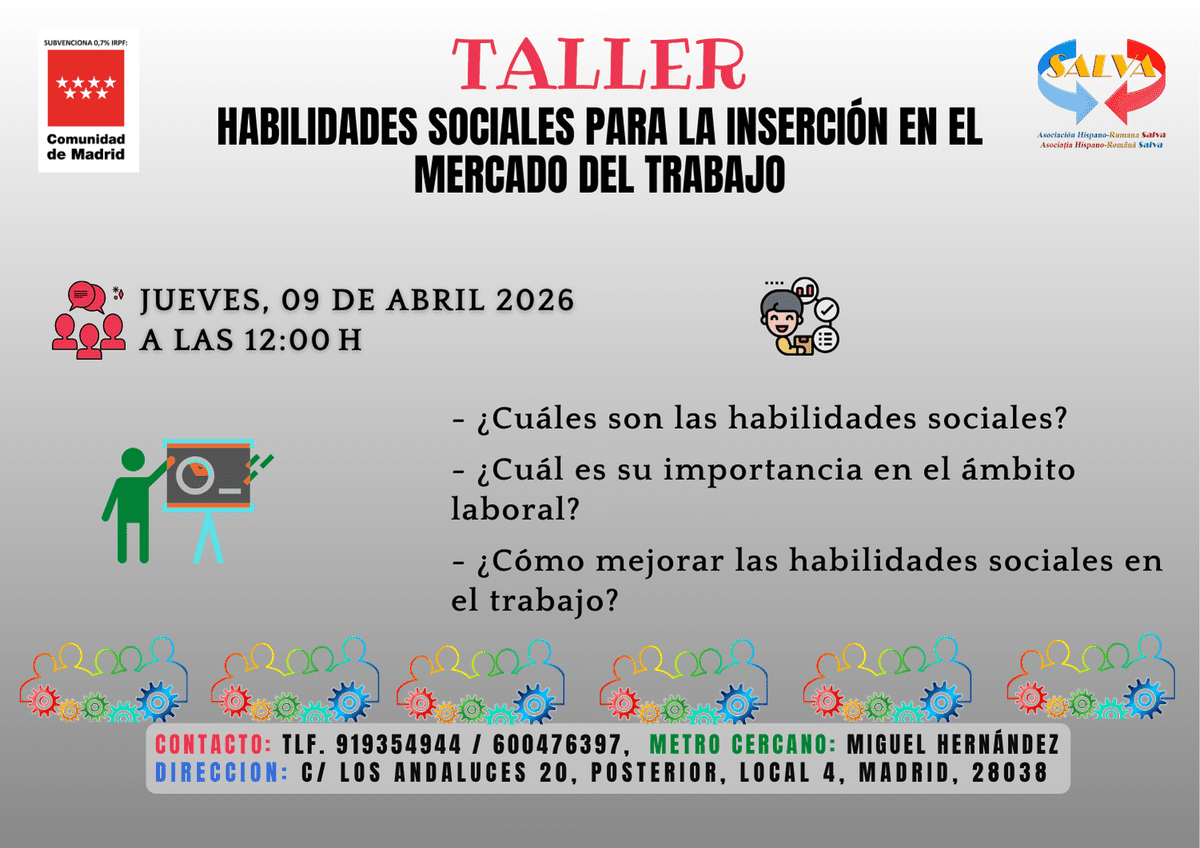 taller habilidades sociales para la inserción en el mercado del trabajo, ES, 2026, A4