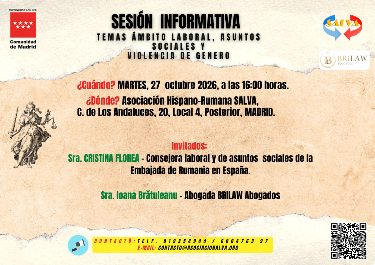 sesión informativa temas ÁMBITO LABORAL, ASUNTOS SOCIALES y violencia de genero 27.10.2026